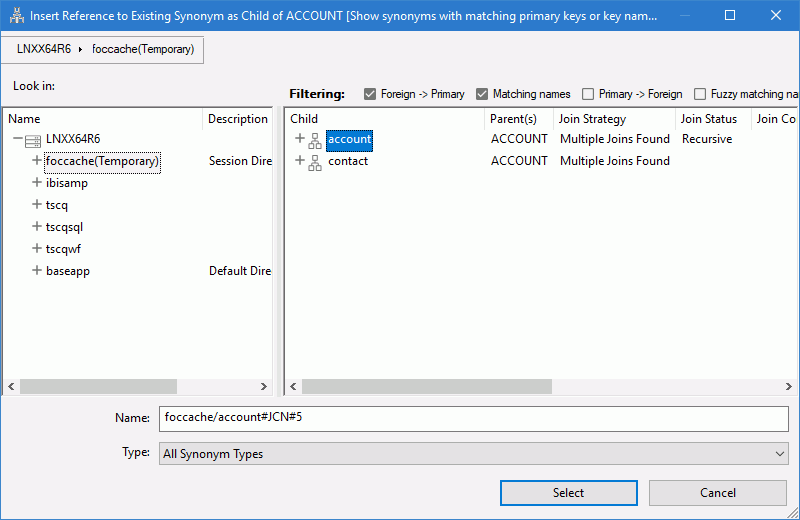 Reference child synonym in Salesforce.com cluster