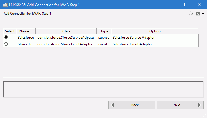 Add Connection for IWAF, Step 1