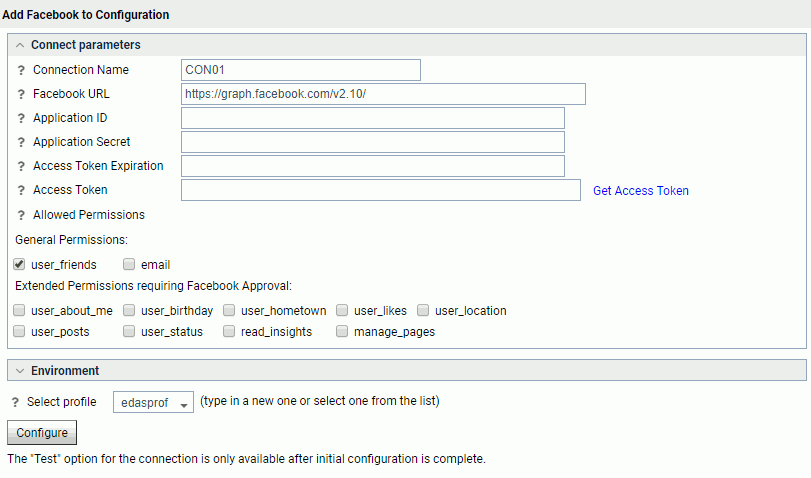 Add Facebook to Configuration