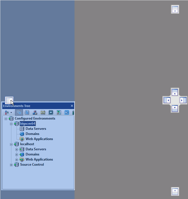 Dock panels around the canvas using handles