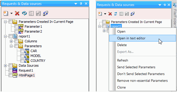 Requests section of Tasks and Animations panel