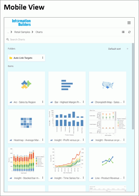 Home page in mobile device view