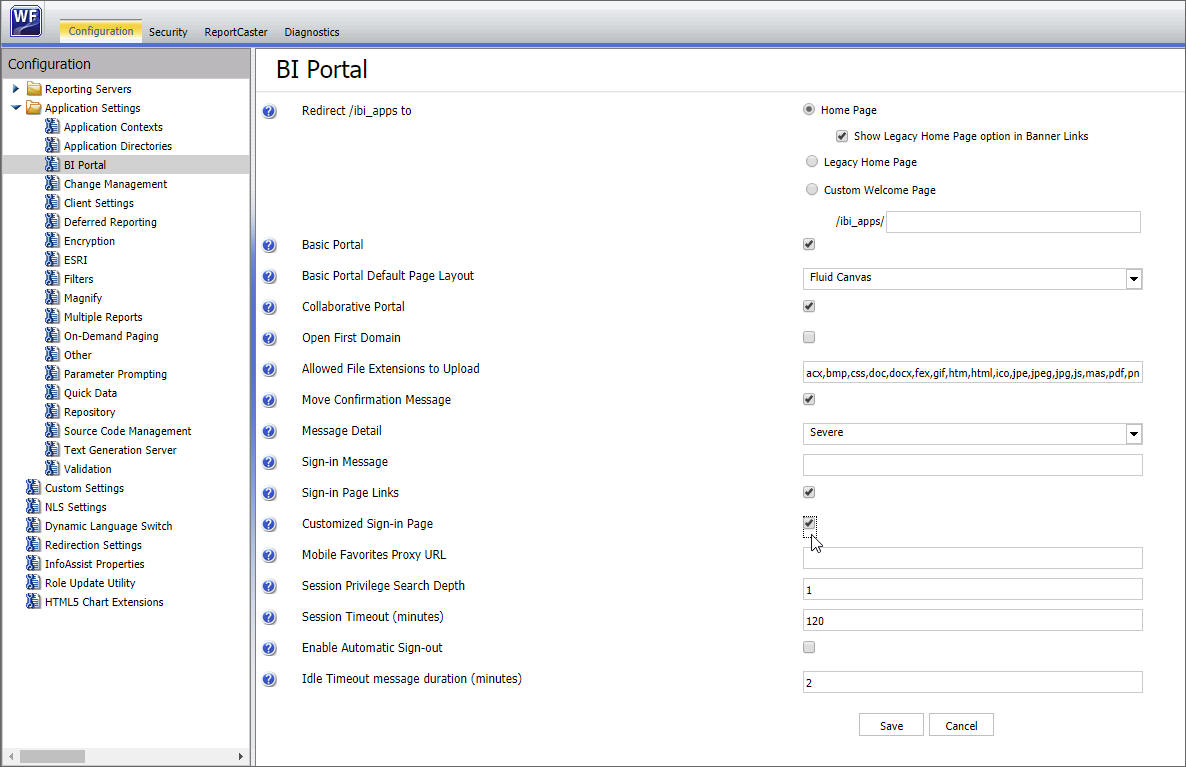 Administration console