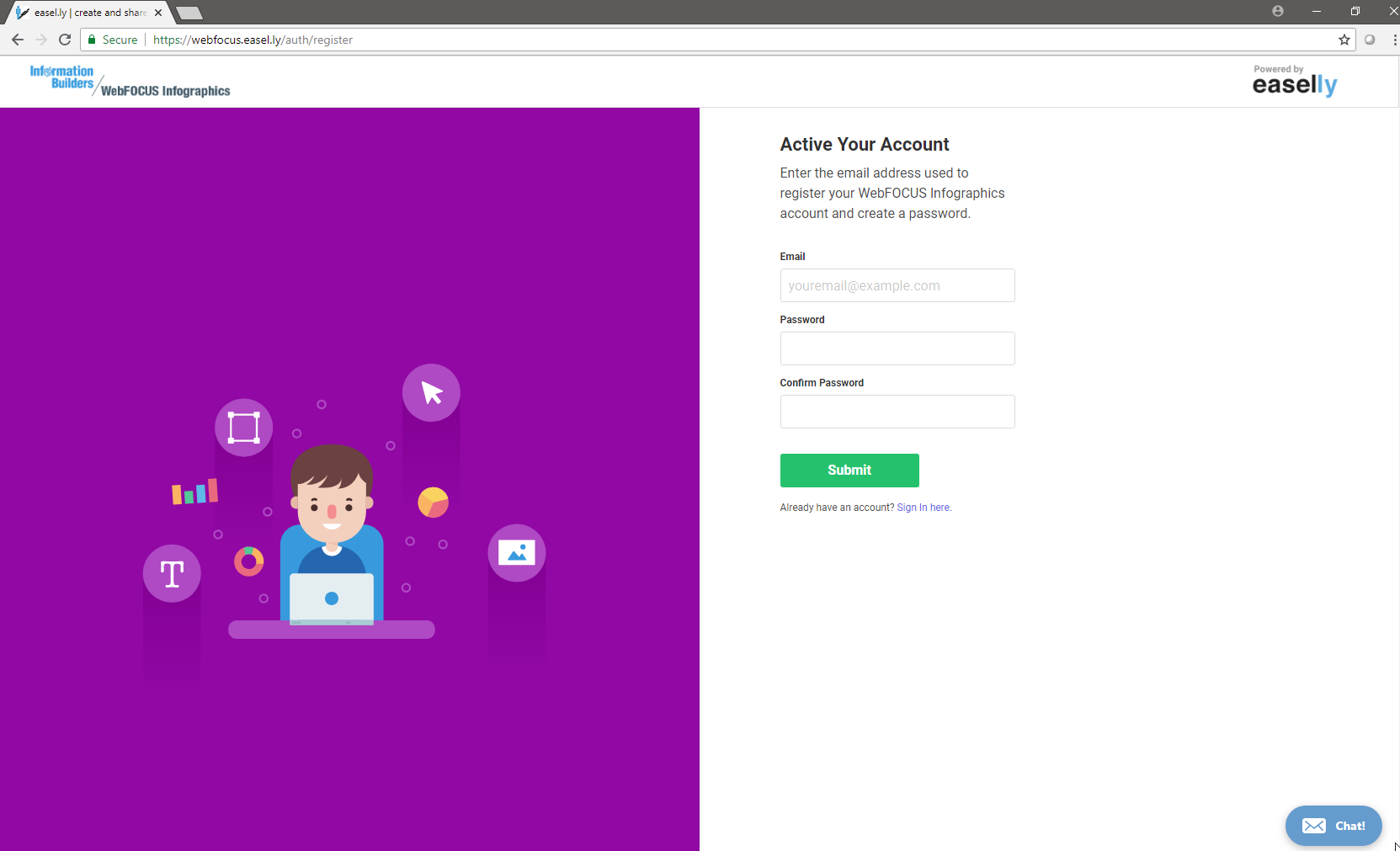 Activate Your Account page