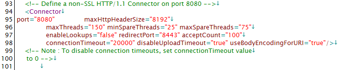 Configuration XML example