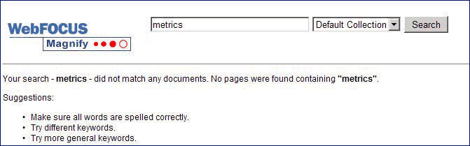 Magnify message when no results are found