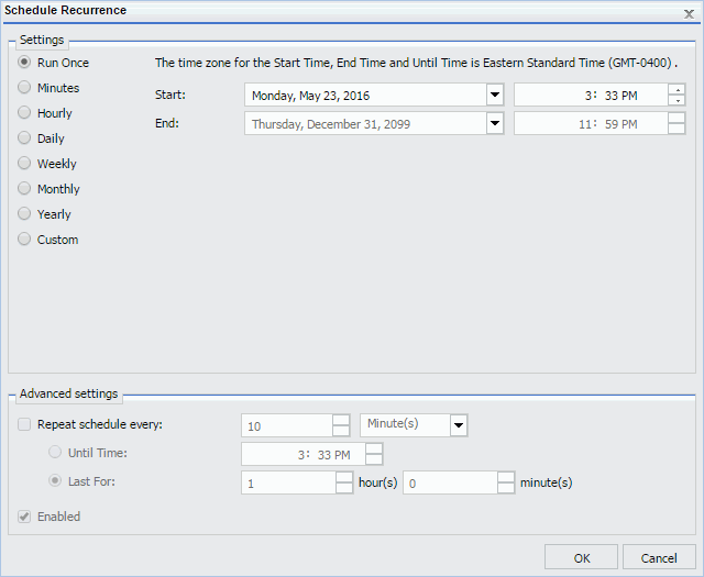 schedule recurrence