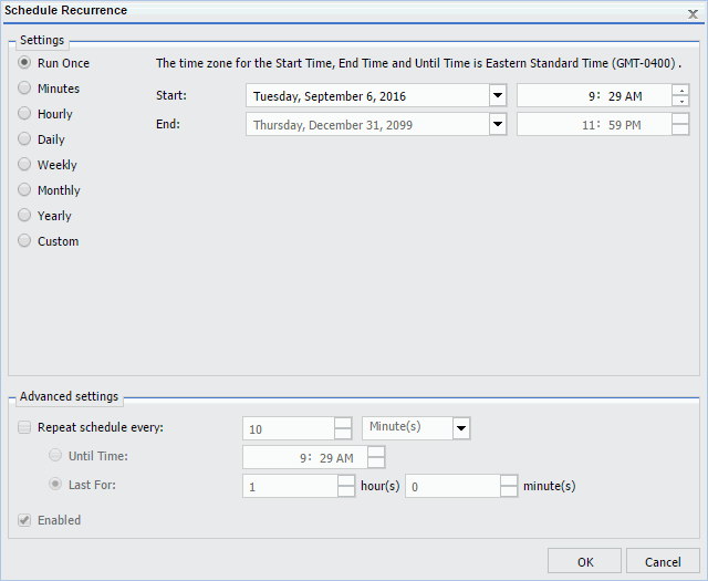 schedule recurrence