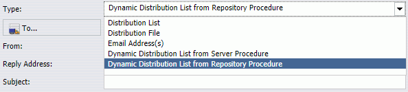 Dynamic Distribution List from WebFOCUS Repository Procedure option
