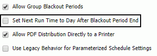 Set Next Run Time to Day After Blackout Period End Checkbox