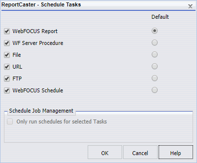 Schedule Tasks dialog box