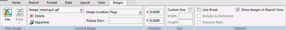 Images tab in App Studio