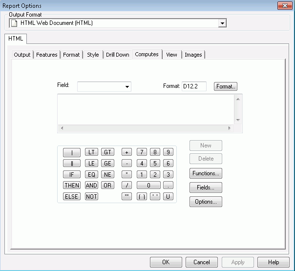 Computes tab in Developer Studio