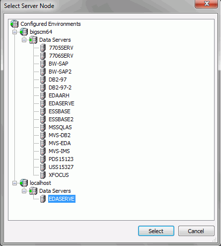 Select Application dialog box