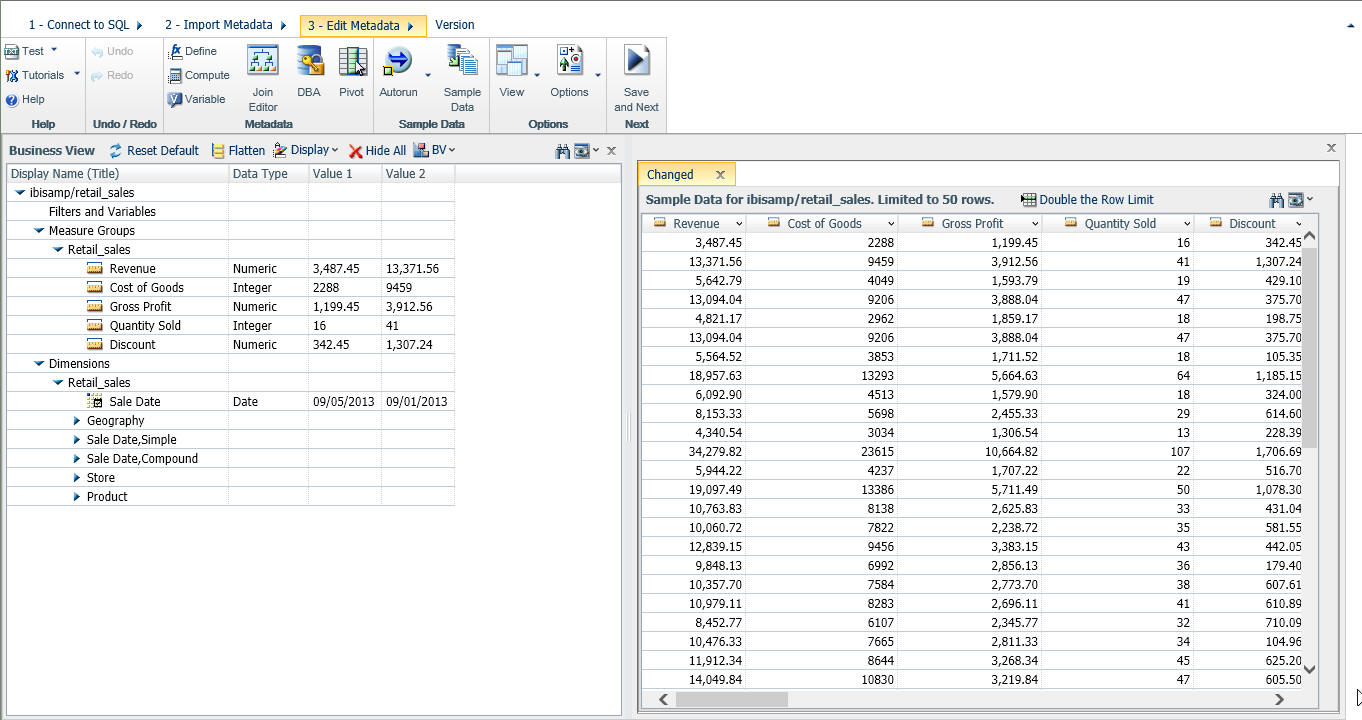 Edit Metadata screen in wizard