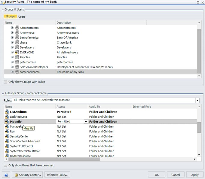 Security Rules dialog box