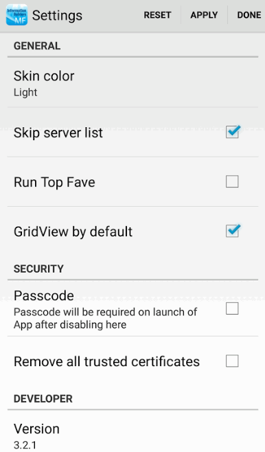 Settings