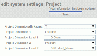 Project setting panel