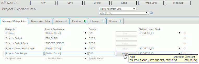 Edit source panel