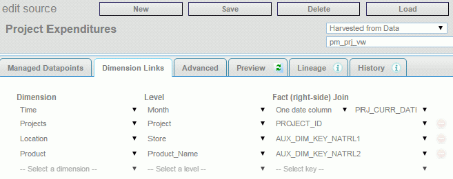 Edit Source panel