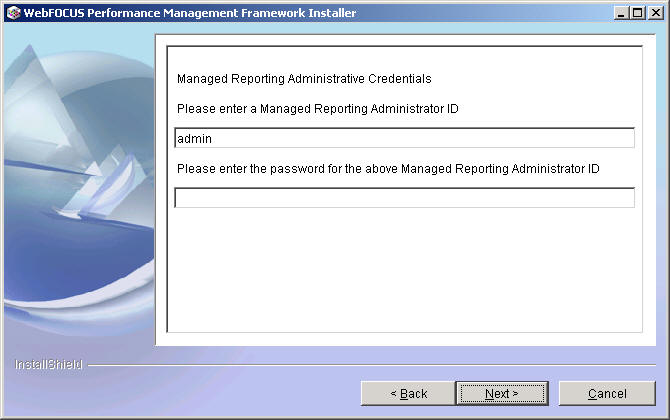 Managed Reporting Administrator ID