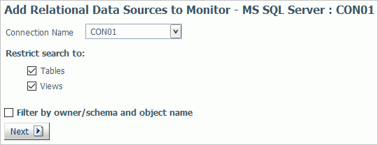 Add Relational Data Sources pane