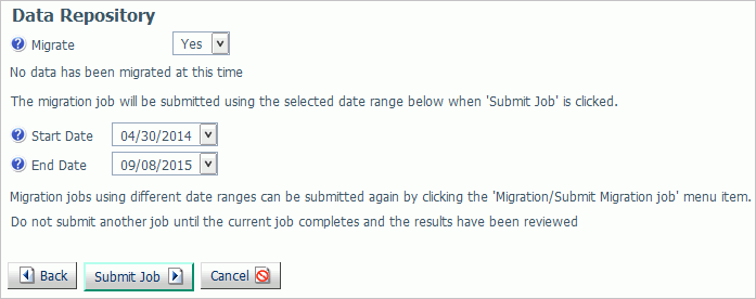 Data Repository section