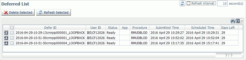 Deferred List