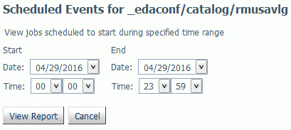 Scheduled Events window