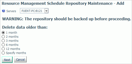 Resource Management Schedule pane