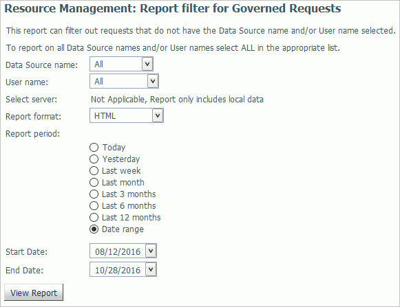 Report filter