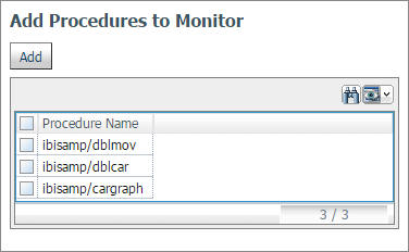 Add Procedures to Monitor page