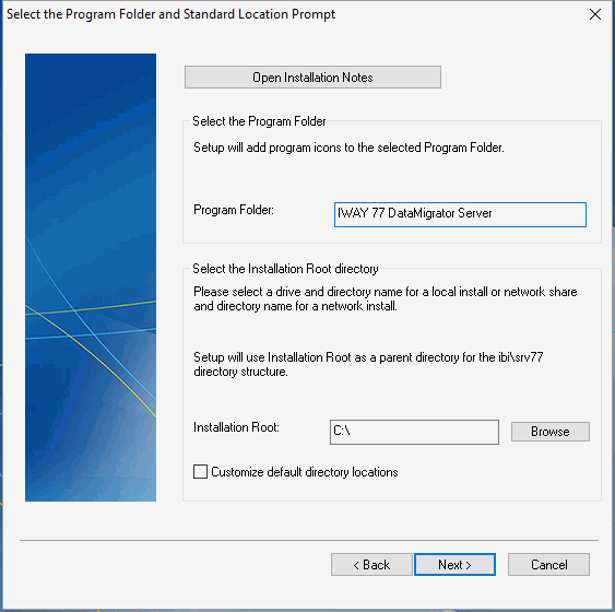 Select the Program Folder dialog box