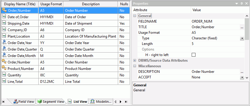 List View Tab