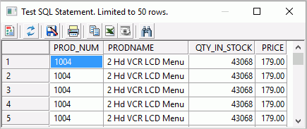 Test SQL window