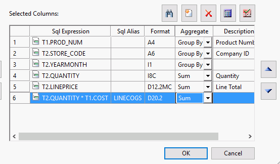 Selected Columns