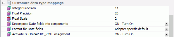 Customize data type mappings