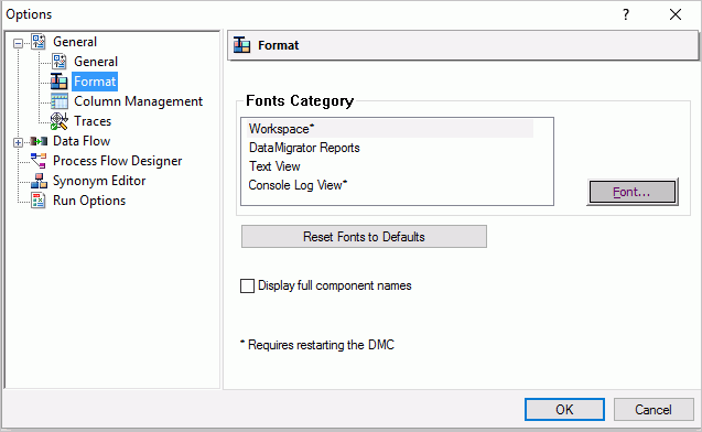 Format options