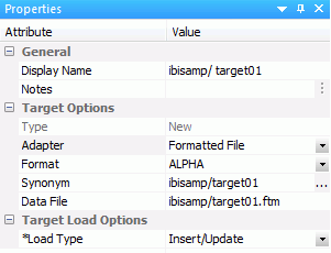 Formatted Flat File target properties