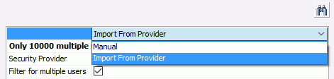 Drop-down menu options