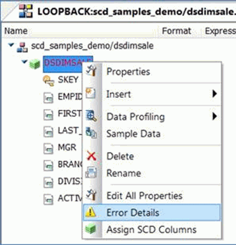 Error Details option