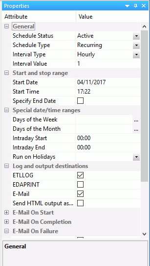 Schedule Properties