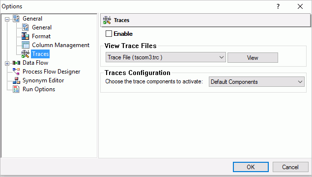Traces options