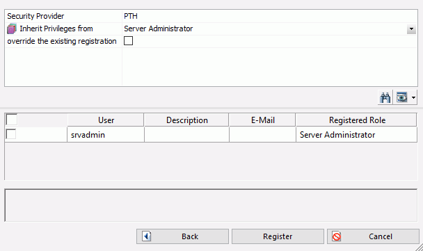 User Registration dialog box
