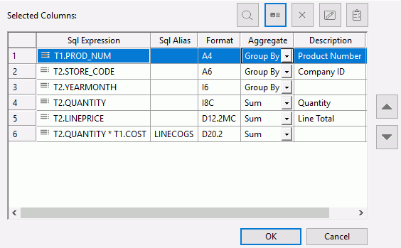 Selected Columns