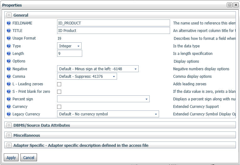 Properties dialog box