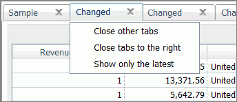 Tabs menu