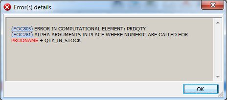 Error Details Window