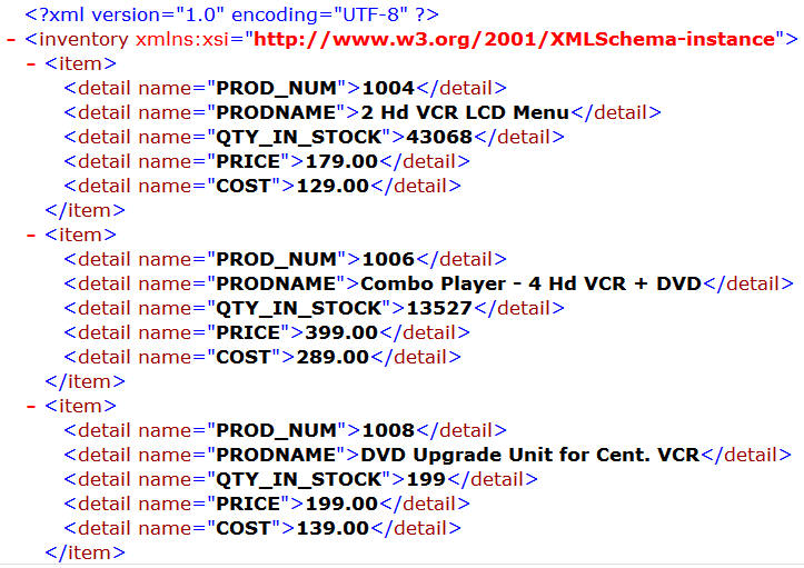 XML Target Example