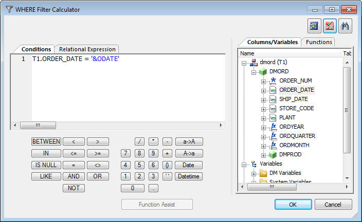 WHERE filter calculator
